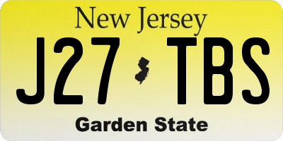 NJ license plate J27TBS
