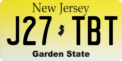 NJ license plate J27TBT