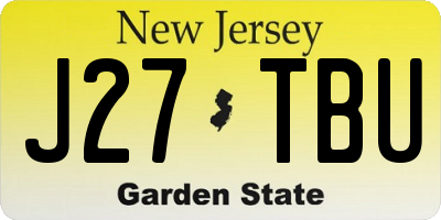 NJ license plate J27TBU