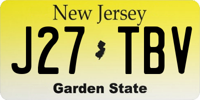 NJ license plate J27TBV