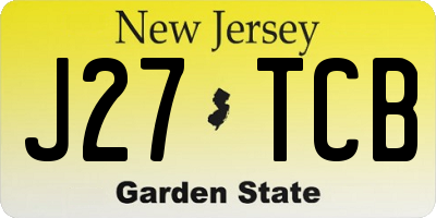 NJ license plate J27TCB