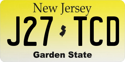 NJ license plate J27TCD