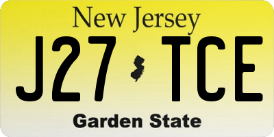 NJ license plate J27TCE