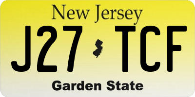 NJ license plate J27TCF