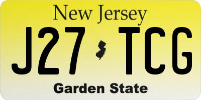 NJ license plate J27TCG