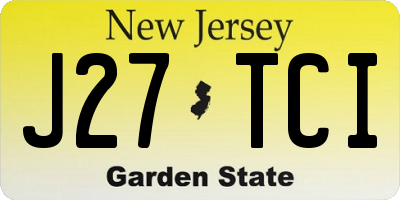 NJ license plate J27TCI