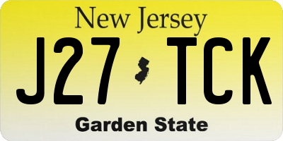 NJ license plate J27TCK