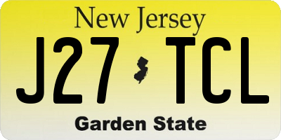 NJ license plate J27TCL