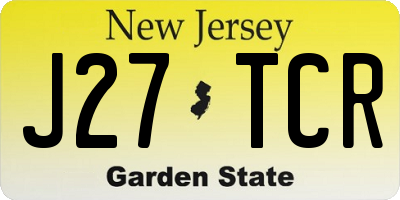 NJ license plate J27TCR