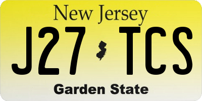 NJ license plate J27TCS