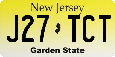 NJ license plate J27TCT