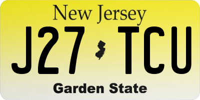 NJ license plate J27TCU