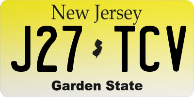 NJ license plate J27TCV