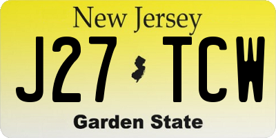 NJ license plate J27TCW