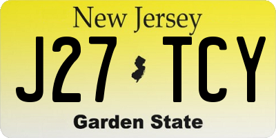 NJ license plate J27TCY