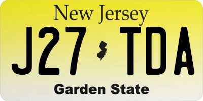 NJ license plate J27TDA