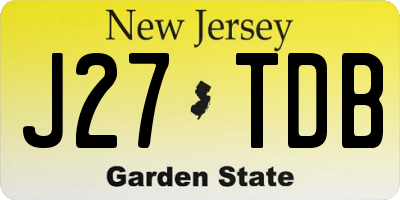 NJ license plate J27TDB