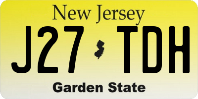 NJ license plate J27TDH