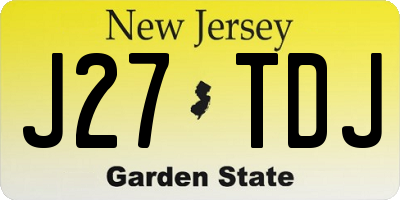 NJ license plate J27TDJ