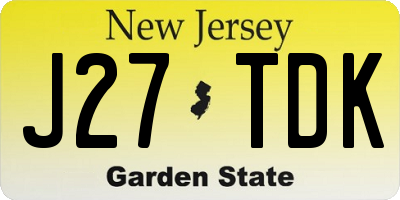 NJ license plate J27TDK