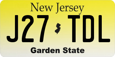 NJ license plate J27TDL