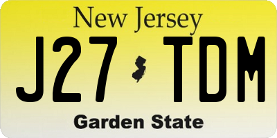 NJ license plate J27TDM