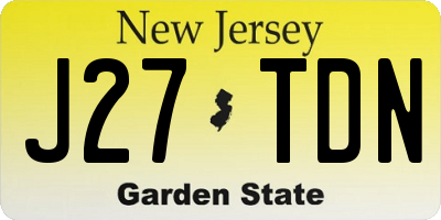 NJ license plate J27TDN