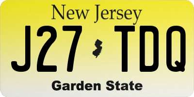 NJ license plate J27TDQ