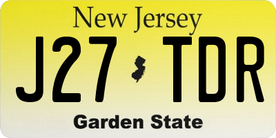 NJ license plate J27TDR