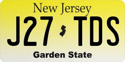 NJ license plate J27TDS