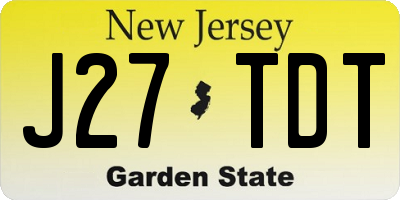 NJ license plate J27TDT