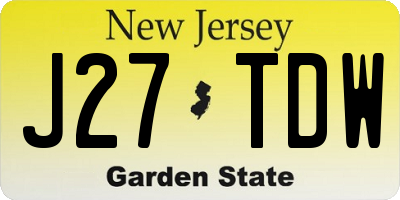NJ license plate J27TDW