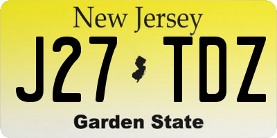 NJ license plate J27TDZ