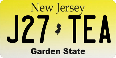 NJ license plate J27TEA
