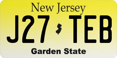 NJ license plate J27TEB