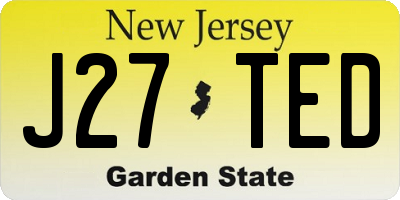 NJ license plate J27TED