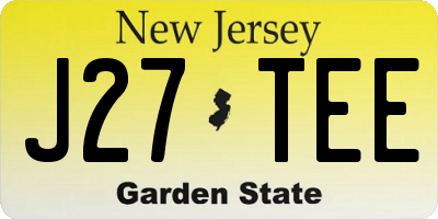 NJ license plate J27TEE