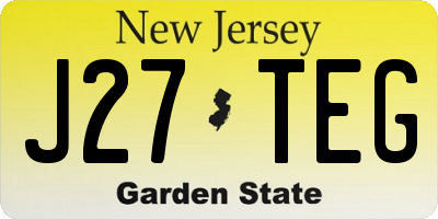NJ license plate J27TEG