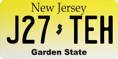 NJ license plate J27TEH