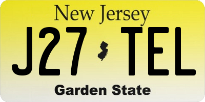 NJ license plate J27TEL