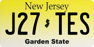 NJ license plate J27TES