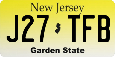 NJ license plate J27TFB