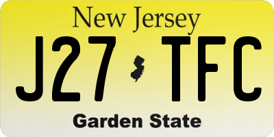 NJ license plate J27TFC