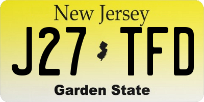 NJ license plate J27TFD