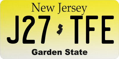 NJ license plate J27TFE