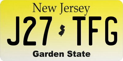 NJ license plate J27TFG