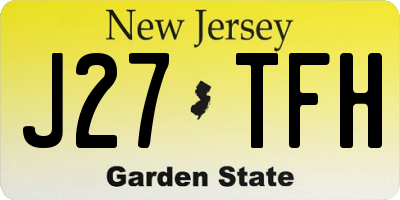 NJ license plate J27TFH