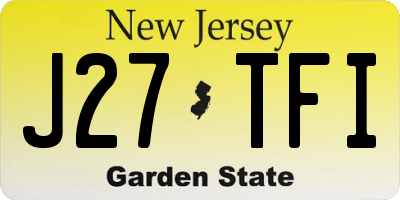 NJ license plate J27TFI