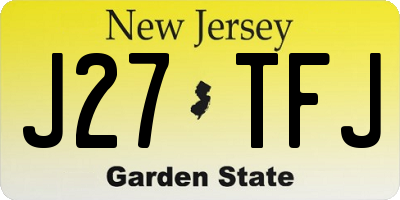 NJ license plate J27TFJ