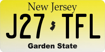 NJ license plate J27TFL